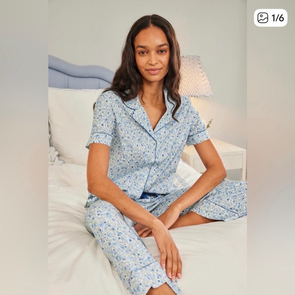 Floral Blue Pajama Set